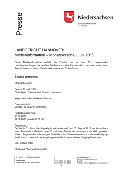 63-16 Vorschau Juni 2016 - Landgericht Hannover