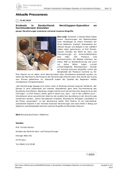Herzklappen-Operation an hochmodernem Simulator