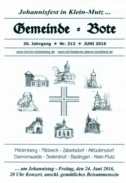 Juni 2016 - Kirchengemeinde Mildenberg