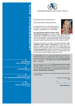 Jahresbericht 2016 - Gewerbeverband der Stadt Z&uuml;rich