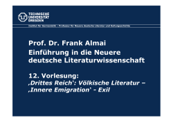 Drittes Reich`: Völkische Literatur – ‚Innere Emigration