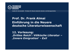 Drittes Reich`: V&ouml;lkische Literatur &ndash; &sbquo;Innere Emigration