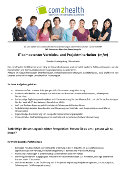 IT kompetenter Vertriebs- und Projektmitarbeiter (m/w)