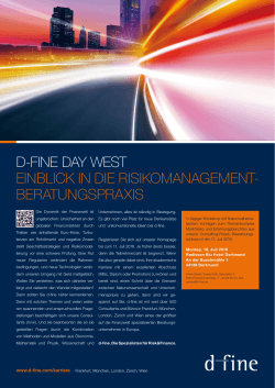d-fine day west einblick in die risikomanagement - d