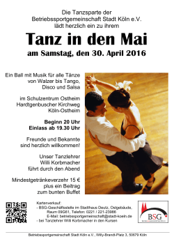 Tanzen in der BSG Stadt Köln e