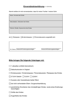 Einverständniserklärung beider Elternteile bzw. des
