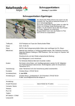 Schnupperklettern - Naturfreunde Aargau
