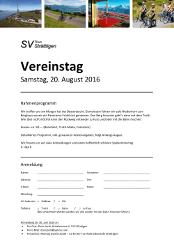 Einladung/Anmeldung Vereinstag 2016 - SV Thun