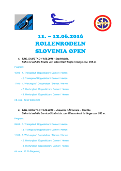 Einladung Rollenrodeln Slovenia Open