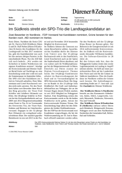 Im S&uuml;dkreis strebt ein SPD-Trio die Landtagskandidatur an