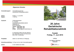 20 Jahre Geriatrische Rehabilitationsklinik - AWO