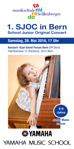 1. SJOC in Bern - Yamaha Music School Zürich