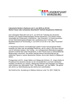 1 Literarische Soirée in Gerbrunn am 9. Juni 2016 um 20 Uhr Starke