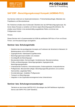 SAP ERP - Berechtigungskonzept Kompakt - PC