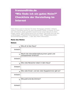 Ein gutes Heim finden | Checkliste Internetauftritt