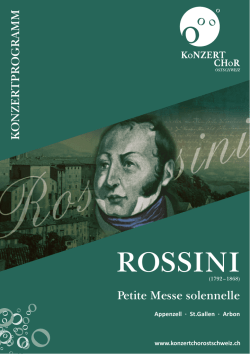 Programmheft zum Konzert Rossini als PDF