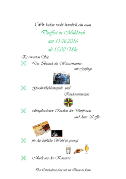 Dorffest in M&uuml;hlstedt 11.06.2016 Flyer