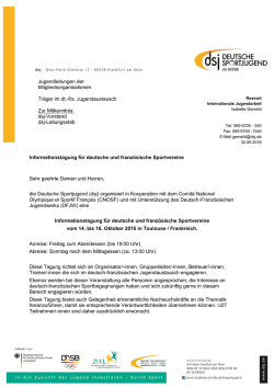 Informationstagung f&uuml;r deutsche und franz&ouml;sische