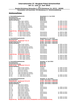 Internationales 37. Bergbad-Pokal-Schwimmfest