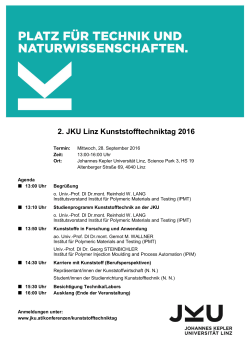 2. JKU Linz Kunststofftechniktag 2016
