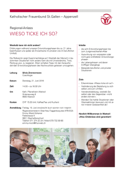 Erfahren Sie mehr... - Katholischer Frauenbund St.Gallen