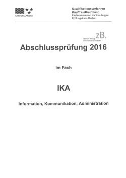 Prüfungsprogramm IKA - zB. Zentrum Bildung