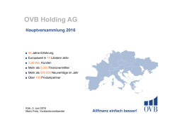 Präsentation zur OVB Hauptversammlung 2016