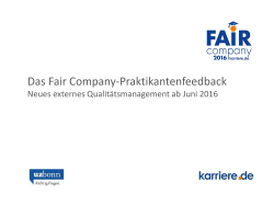 Das Fair Company-Praktikantenfeedback