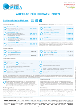 SchlossMedia-Vertrag - Stadtwerke Ahrensburg GmbH
