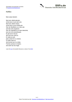 Hoffen - Deutsches Schriftstellerforum
