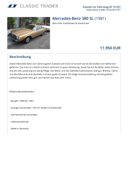 Mercedes-Benz 380 SL (1981) 11.950 EUR