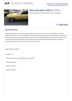 Mercedes-Benz 450 SL (1973) 11.400 EUR
