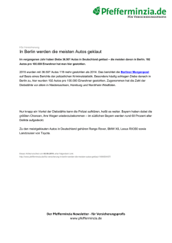 In Berlin werden die meisten Autos geklaut