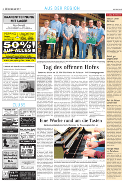 Artikel in der Wochenpost vom 18. Mai 2016, Seite "Aus der