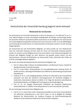 Hochschulrat der Universit&auml;t Hamburg beginnt vierte Amtszeit