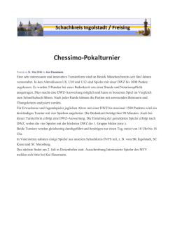 Chessimo-Pokalturnier - Schachkreis Ingolstadt/Freising