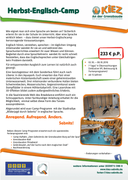 Herbst-Englisch-Camp - KiEZ An der Grenzbaude Sebnitz