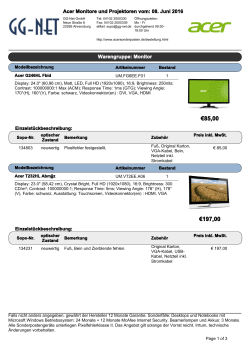 197,00 €899,00 - Acer Sonderposten