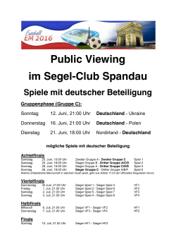 Public Viewing im Segel-Club Spandau Spiele mit deutscher