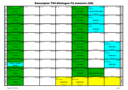 Saisonplan TSV-Ehningen F2