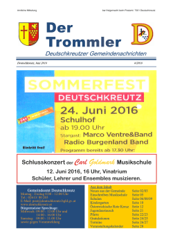 Trommler Juni 2016 - Gemeinde Deutschkreutz
