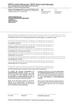 SEPA-Lastschriftmandat - Zweckverband zur Wasserversorgung