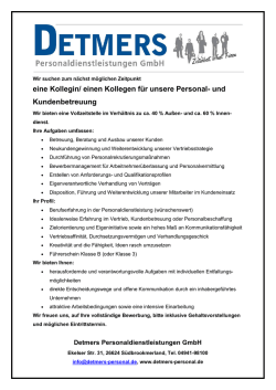 eine Kollegin/ einen Kollegen f&uuml;r unsere Personal