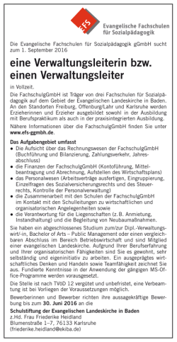 eine Verwaltungsleiterin bzw. einen Verwaltungsleiter