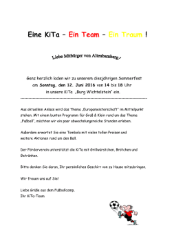 Eine KiTa &ndash; Ein Team &ndash; Ein Traum