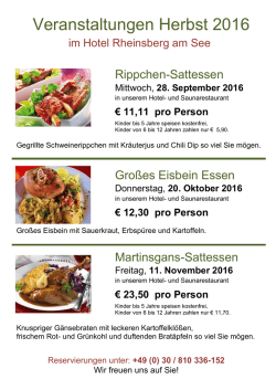 Veranstaltungen Herbst 2016