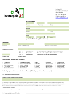 www.bestrepair24.de Kundendaten: o  o  o o  o  o o  o  o