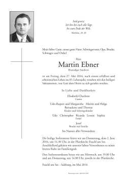 Martin Ebner - Bestattung Lesiak