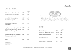 Getränkekarte  - Restaurant Wein