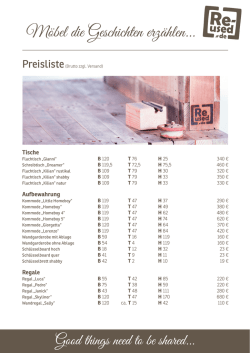 Preisliste - Möbel die Geschichten erzählen